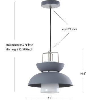 Paul 11" Farmhouse Metal LED Pendant - JONATHAN Y